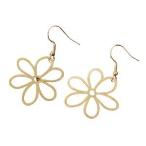 Boho Gold Daisy Flower Drop Earrings